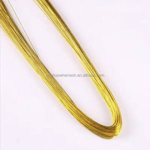 Fournitures de matériel perlé 24 jauge couleur or fil floral fil artisanal fait à la main 80cm fil de fer métallique pour bricolage fleur de perles - Product Image 1