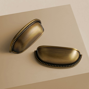 DOOROOM Vintage Beaded Brass Cabinet Handles for Closet Shoe Cabinet <strong>Doors</strong> 76mm - Product Image 6