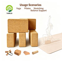 Bloc de yoga en liège naturel, brique de yoga 3x6x9 4x6x9, taille et forme personnalisées, logo laser, motif pour yoga, pilates, étirements et entraînement