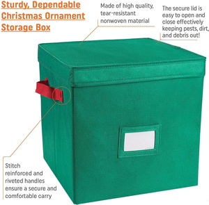 Caja de Almacenamiento Navideña Oxford con Tapa, Contenedores de Almacenamiento de 4 Niveles para 64 Bolas de Adorno Navideñas - Product Image 4