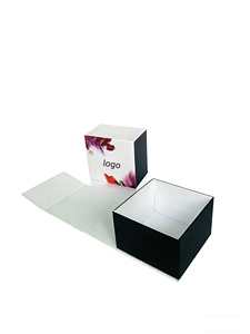Boîte cadeau magnétique pliante carrée personnalisée pour emballage de cosmétiques et de parfums de luxe, papier kraft écologique, logo en relief, expédition - Product Image 5