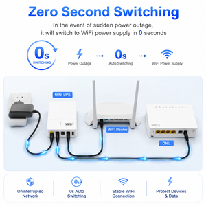 Nuevo Mini UPS WGP de 27W con Batería de Litio de 13500mAh, Compatible con Salida QC 3.0, USB 5V 9V 12V DC, Mini UPS para Router WiFi - Product Image 4