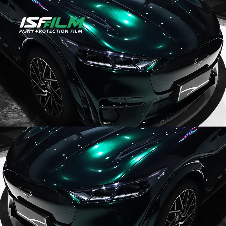 ISF Glanz metallisch glänzend Diamant Farbschaltung grüne Farbe Schutz keramikbeschichtung selbshellend PPF anti-kratz Autoverpackung