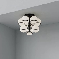 Luxe naturel espagnol albâtre marbre pierre cluster globe suspendu boule ronde suspension lampe Villa intérieur lustre décoratif