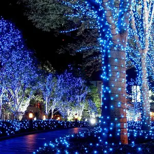 10 metre 20 metre 8-mode sıcak beyaz renkli mavi noel dekorasyon ışıklandırma ağaç ışıkları