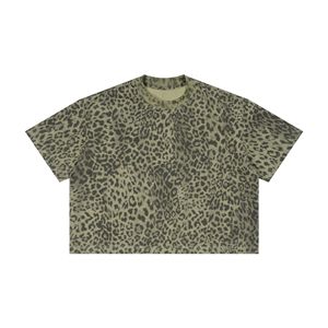 High Quality 100% Cotton Box Fit T Shirt 260gsm Men's Casual Oversized Boxy Tee 100% Cotton <b>Tshirt</b> Leopard Print Custom <b>Tshirt</b> - Product Image 3