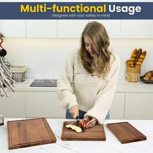 Acacia <b>Wood</b> Cutting Board Set Rectangle 3pcs Multifunction Kitchen Chopping <b>Blocks</b> Natural Color - Product Image 5