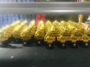 รางวัลดนตรีเรซิ่นคริสตัลชุบทองพร้อมเหรียญโลหะสำหรับงานกานา - Product Image 2