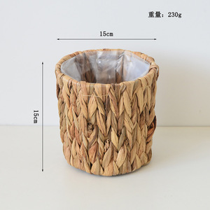 Panier de rangement léger et écologique tissé en herbe de jacinthe d'eau pour pots de plantes et <span class=keywords><strong>décoration</strong></span> de <span class=keywords><strong>balcon</strong></span> Design classique - Product Image 3