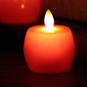 Bougies <span class=keywords><strong>LED</strong></span> en plastique <span class=keywords><strong>pas</strong></span> chères en forme de pomme pour la décoration de la maison Halloween Diwali Ramadan Pâques Nouvel An - Faites à la main Sans fumée Fonctionnant sur piles - Product Image 4
