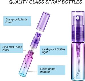 <b>Mini</b> 2ml 3ml 5ml 10ml Colorful Clear Perfume Atomizer Round Empty Refillable Glass <b>Spray</b> <b>Bottle</b> with Screw Cap - Product Image 4