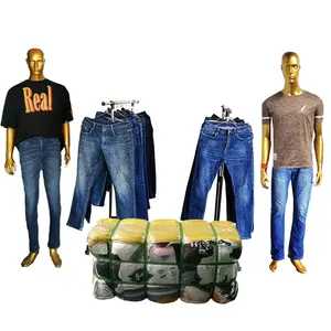 Second Hand Used Men Jeans Pants Male First Grade Fur Jeans Hongkong Bale Used Clothes For Men