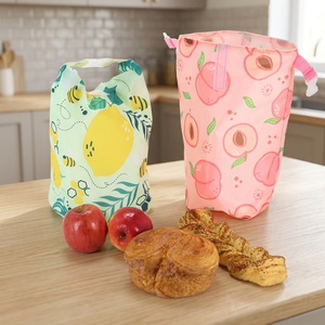 Sac à lunch tendance en tissu non tissé avec fermeture éclair et cordon de serrage pour le stockage des aliments, design écologique - Product Image 1
