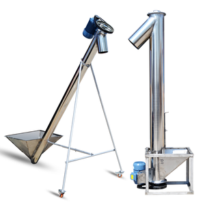 Convoyeur élévateur à vis hélicoïdale en acier inoxydable pour farine, poudre, riz, grain, sésame, aliments, avec trémie - Product Image 6
