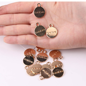 Pendentif rond en alliage métallique avec logo Bebe pour la fabrication de colliers, accessoires de bijoux DIY - Product Image 4