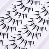 Faux cils Manga Lashes, 10 paires, effet naturel, cils volumineux en forme de œil de poupée, avec bande transparente, réutilisables pour femmes, pour les soirées