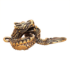 Pendentif <span class=keywords><strong>dragon</strong></span> du zodiaque en laiton antique porte-clés accessoires petit cadeau en gros - Product Image 1