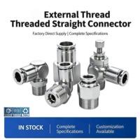 Raccord pneumatique droit en acier inoxydable, 4MM/6MM/8MM/10MM/12MM, à connexion rapide, pour système de conduite d'air