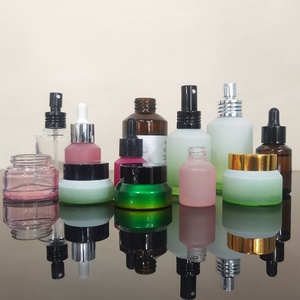 Skin Care Cosmetic Packaging 1oz 30ml/60ml Clear Frosted Glass <b>Dropper</b> <b>Bottle</b> Plastic Slanted Shoulder for Serum Essential Oil - Product Image 6