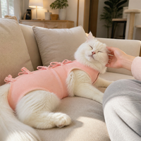 Traje de recuperación para gatos después de cirugía, anti-lamido, postoperatorio, esterilizador, mono transpirable con lazos traseros
