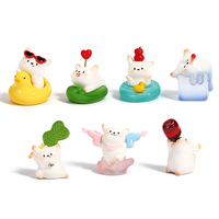 Mignonne figurine de chien en résine pour l'été, collection de figurines de chiens miniatures pour piscine, décoration de jouet en boîte mystère pour les vacances