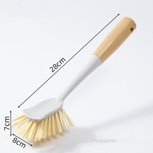 ZXH Brosse à pot longue en bois avec poils en sisal et nylon, manche écologique, nettoyage de cuisine multifonctionnel - Product Image 4