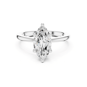 Premium Classic Marquise <b>Solitaire</b> Lab Grown Diamond Halo <b>Ring</b> Filled IGI Certified 1.5 Carat 925 Sterling <b>Silver</b> Diamonds - Product Image 4