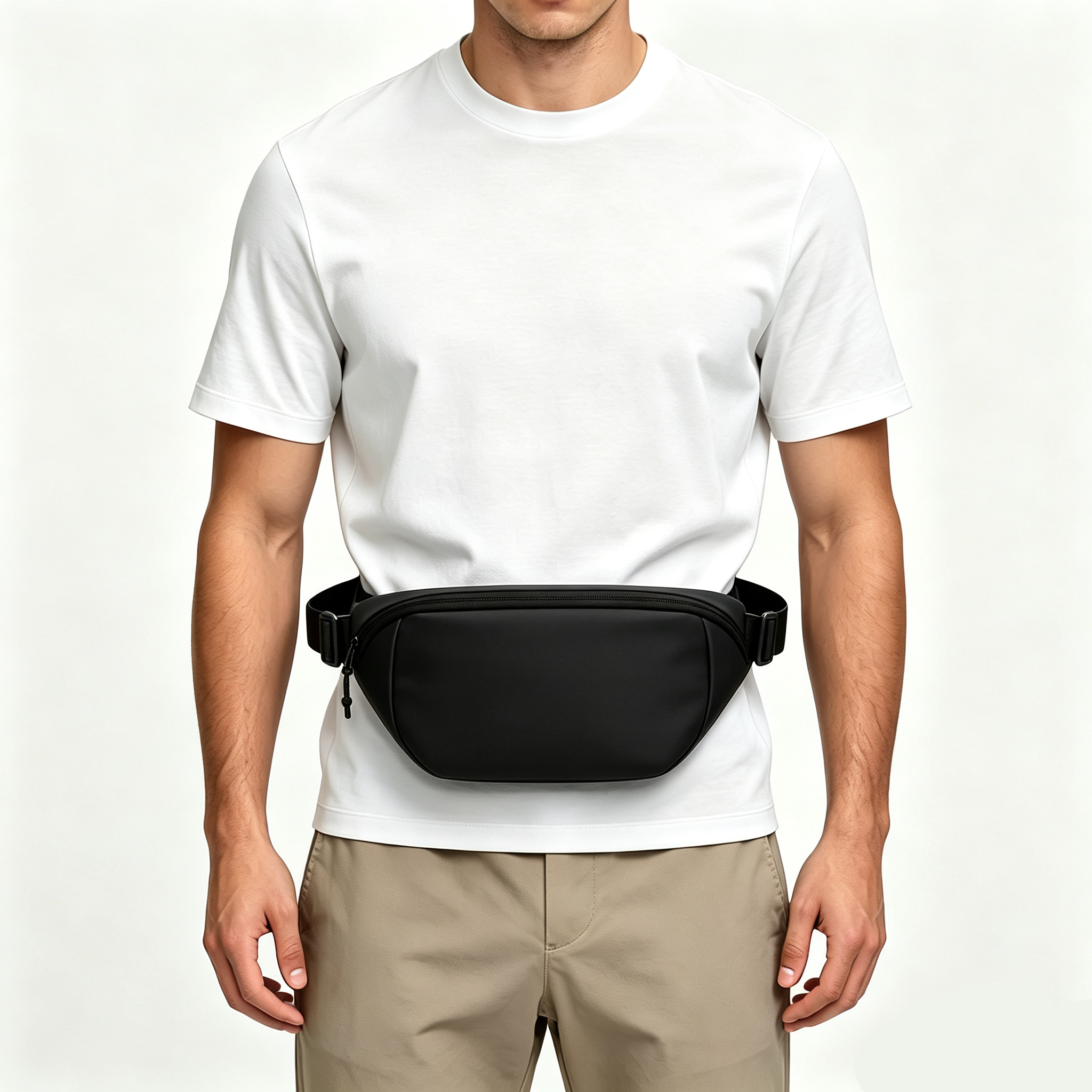 Waterproof Nylon Fanny Pack Multi Zipper Waist Belt Bag