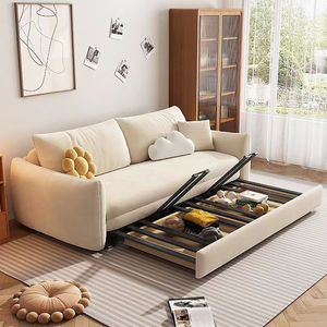 Sofá Cama de 3 Plazas con Estructura Metálica Plegable, Tapizado en Tela, Moderno y de Lujo para Sala de Estar - Product Image 2