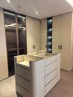 Armoire Modulaire Personnalisable de Luxe en Cuir Écologique Grande Capacité pour Chambre à Coucher