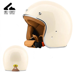 หมวกกันน็อคแบบครึ่งใบ ยูนิเซ็กซ์ ได้รับมาตรฐาน DOT  วัสดุ ABS  ใช้ได้ทุกฤดู  สำหรับรถจักรยานยนต์/ยานยนต์ไฟฟ้า  รุ่นวินเทจใหม่ - Product Image 4