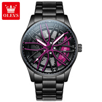 Montre pour homme OLEVS 9937, nouvelle mode, verre quartz analogique, acier inoxydable, décontractée, étanche, pour homme