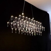 Nouveaux luminaires de restaurant, lustres de table à manger, éclairage de comptoir d'hôtel style ciel étoilé, lampes de bar longues