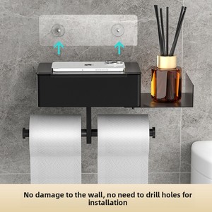 YOTO <span class=keywords><strong>Porta</strong></span> Fazzoletti Quadrato a Doppio Strato in Acciaio Inox da Parete <span class=keywords><strong>per</strong></span> <span class=keywords><strong>Bagno</strong></span> con <span class=keywords><strong>Porta</strong></span> <span class=keywords><strong>Salviette</strong></span> Umidificate e <span class=keywords><strong>Porta</strong></span> <span class=keywords><strong>Carta</strong></span> Igienica, Supporto <span class=keywords><strong>per</strong></span> Telefono Cellulare - Product Image 3