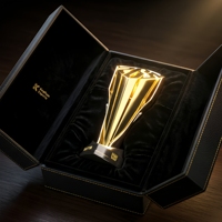 Trofeo de Lujo Personalizado en Dos Tonos, Chapado en Oro y Plata, Premio Geométrico Moderno en 3D para Eventos de Esports de Alto Nivel