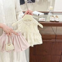 Nouvelle Collection Été 2026 : Ensemble Vêtements Bébé Fille Style Doux et Adorable – Haut Chemise Dentelle, Gilet et Short à Volants