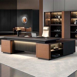 High-End Solid Wood Glass Modern Italian-Style Boss Executive Chairman Desk <b>File</b> <b>Box</b> Drawers Floor Mount for Commercial Use New - Product Image 2