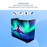 Cabine de DJ portable avec façade de station, support de bureau, table, écran LED vidéo pour boîte de nuit et bar