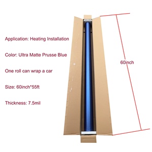 Film vinyle pour carrosserie automobile ultra mat bleu prussien anti-rayures, épaisseur 7,5 mil, sans bulles d'air, résistant aux UV, auto-cicatrisant, vente en gros - Product Image 2