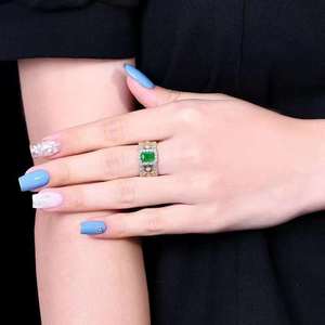 SGARIT Fine Jewelry 18k gold 1.23ct Natural <span class=keywords><strong>Kisa</strong></span> Midori Emerald Real Diamond Men Ring Jewellery con certificato GRC - Product Image 5