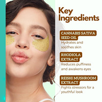 Patchs Contour des Yeux Bio Vegan Apaisants à l'Huile de Graines de Chanvre, Acide Hyaluronique et Vitamine C – Anti-Cernes, Anti-Poches, Anti-Rides (Marque Blanche)