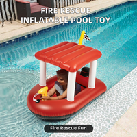 Flotteur gonflable pour piscine sur le thème de la lutte contre les incendies Zone Tech pour enfants et tout-petits, en plastique, 67"L x 36"W, capacité 100 kg, jouet aquatique pour garçons et filles