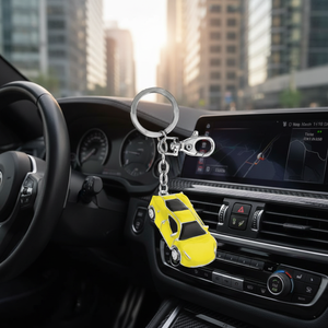 Portachiavi Giallo a Forma di Auto Sportiva BMW Modello Camry Senza Scatola - Product Image 3