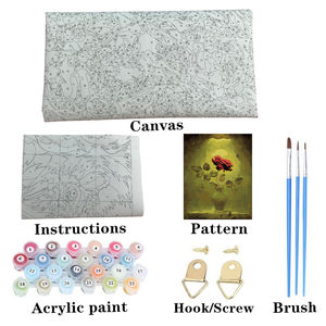 Una pintura al óleo de rosa roja, pintura al óleo de flores realistas sobre lienzo, pintura al óleo de flores, imágenes <span class=keywords><strong>para</strong></span> colorear <span class=keywords><strong>por</strong></span> números - Product Image 4