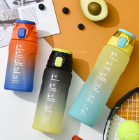 Leejo 750ML Plastique Tritan PETG Cool Sans BPA DUO Drinking Lock Bouteille d'eau à échelle portable pour le camping