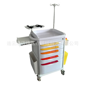 Carrito de Suministro de Medicamentos de Emergencia Kangyaoshi, 5 Cajones, Mueble de Hospital de ABS con Ruedas, Diseño Conveniente - Product Image 1