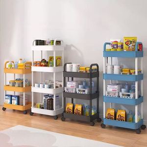 Multifunctional 3 Layer Kitchen Rolling Rotating Storage Cart Rack Fruit <b>Basket</b> Black Vegetable Drain Storage <b>Basket</b> Rack - Product Image 3