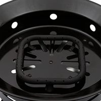Brasero à gaz moderne avec pierres de lave, en acier inoxydable, portable, pour l'extérieur, avec couvercle, pour le camping et la grillade, 12 kW