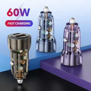 Nhanh chóng 4-Cổng xe USB sạc Vôn kế 150W PD 2USB 2 ổ cắm 51 Watt xách tay <span class=keywords><strong>Android</strong></span> sạc điện thoại di động 12V 60A tự động 30W đầu ra gan - Product Image 1