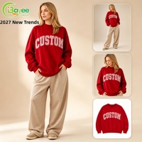 Sweat-shirt réversible en molleton de coton léger et respirant, col montant, brodé, coupe oversize pour femme